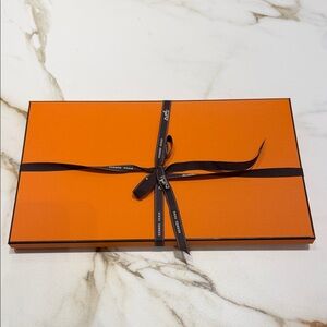 Hermes Orange Box with  Ribbon 15x9x1